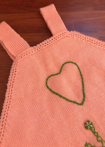 Nakışlı Bohem Kız Örme Elbise - Görsel 4