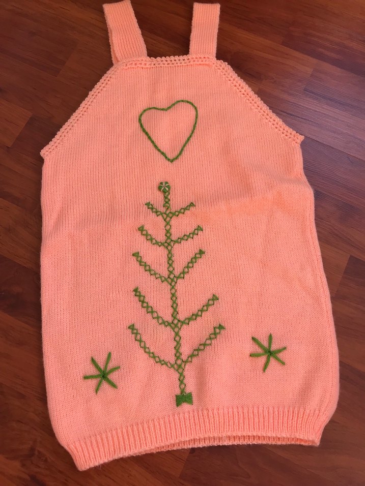 Nakışlı Bohem Kız Örme Elbise - Görsel 3