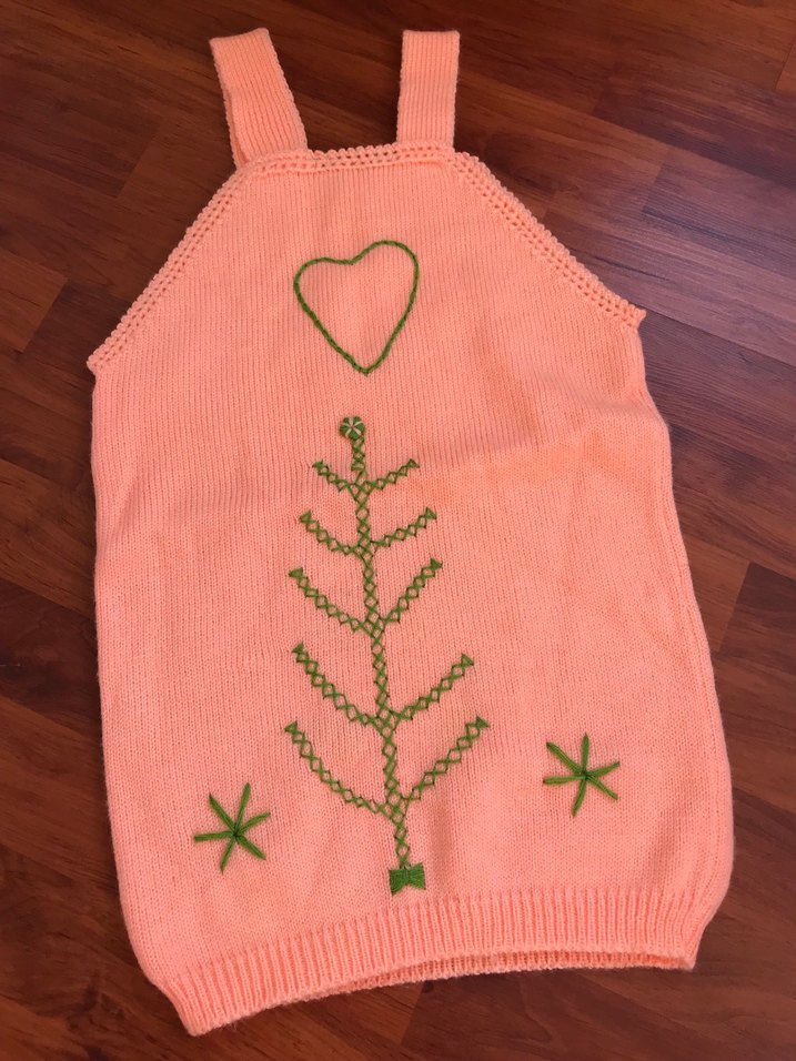 Nakışlı Bohem Kız Örme Elbise - Görsel 2