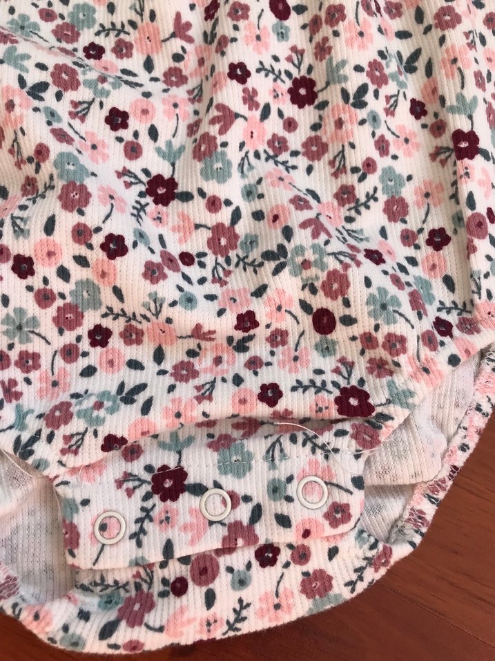 Pastel Pembe Çiçekli Bebek Tulum - Görsel 4