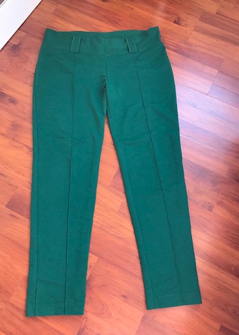 Yeşil Midi Kumaş Kadın Pantolon - Görsel 3