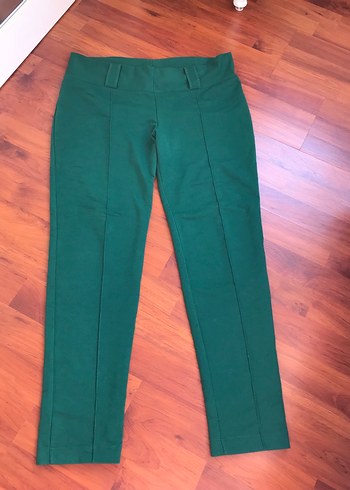 Yeşil Midi Kumaş Kadın Pantolon - Görsel 2