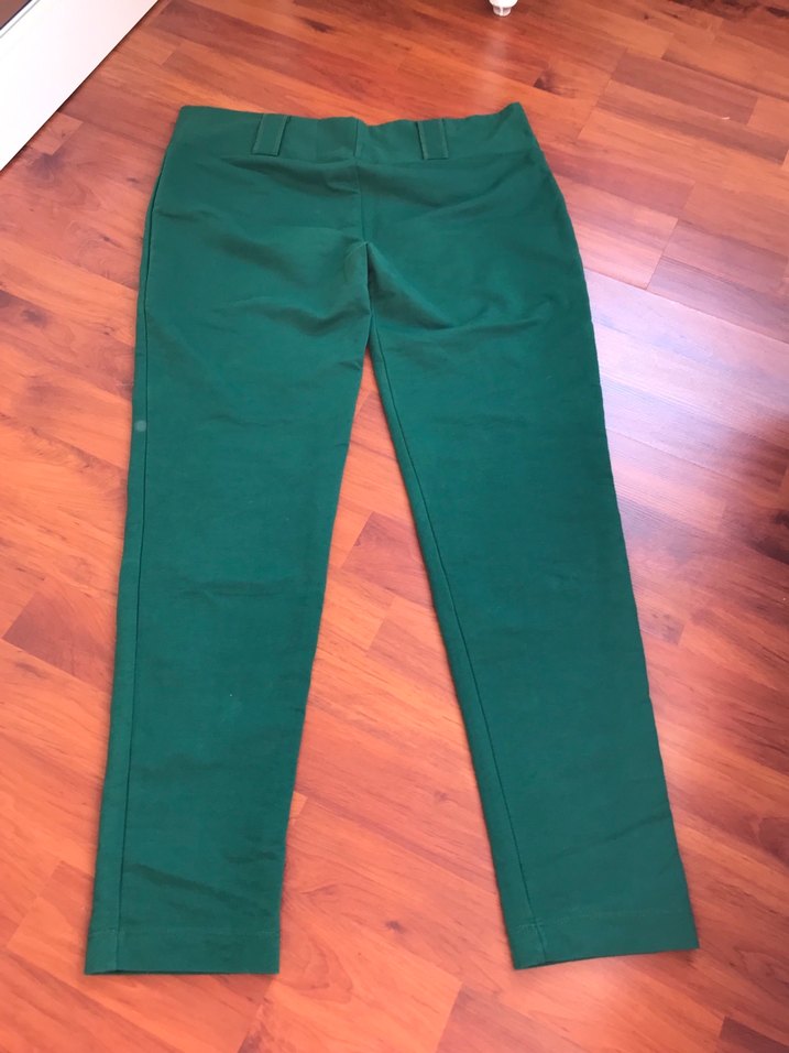 Yeşil Midi Kumaş Kadın Pantolon - Görsel 4