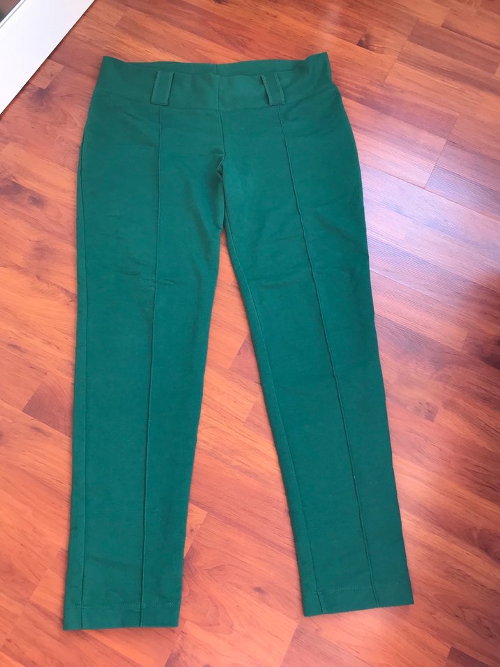 Yeşil Midi Kumaş Kadın Pantolon - Görsel 3