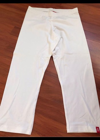 Beyaz Kadın Pamuk Penye tayt beyaz - Görsel 3