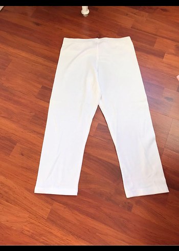 Beyaz Kadın Pamuk Penye tayt beyaz - Görsel 2