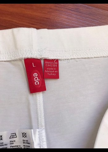 Beyaz Kadın Pamuk Penye tayt beyaz - Görsel 4