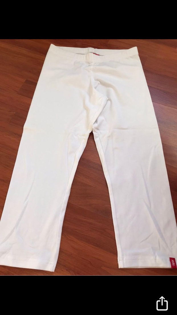 Beyaz Kadın Pamuk Penye tayt beyaz - Görsel 3