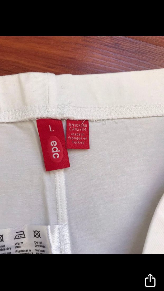 Beyaz Kadın Pamuk Penye tayt beyaz - Görsel 4