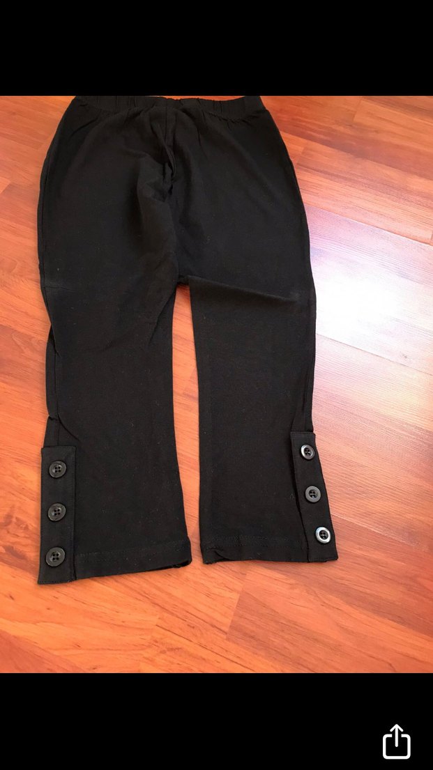 Siyah Kadın Rahat Kesim Tayt düymeli - Görsel 4