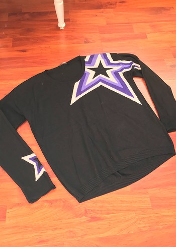 Siyah Uzun Kollu Örgü Kadın Kazak - Görsel 3