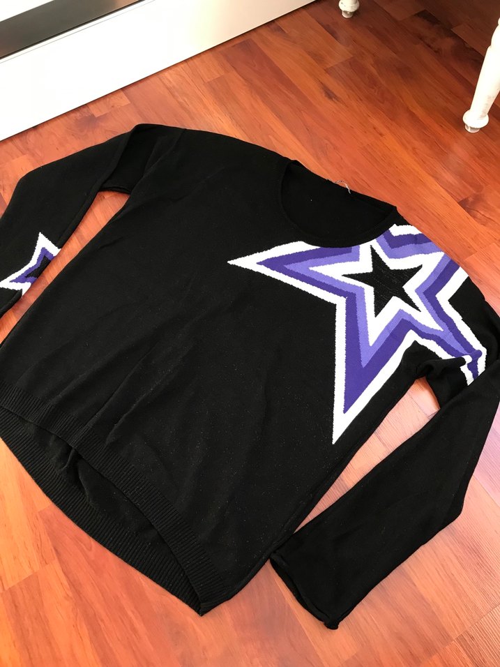 Siyah Uzun Kollu Örgü Kadın Kazak - Görsel 2