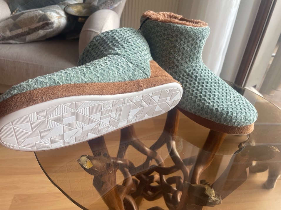 Orijinal U.S. POLO ASSN.yeşil kahve renkli Örgü ev botu - Görsel 5