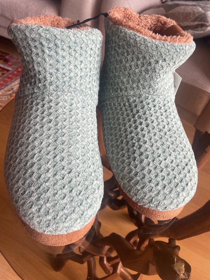 Orijinal U.S. POLO ASSN.yeşil kahve renkli Örgü ev botu - Görsel 3