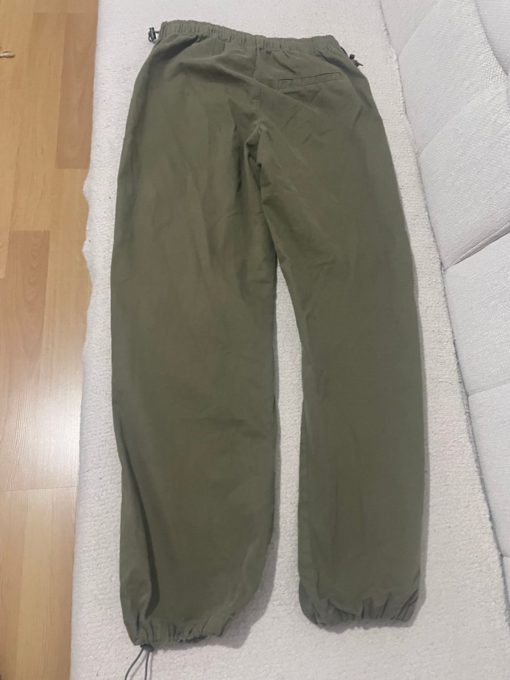 Kadın Haki Renk Salaş Kumaş Pantolon - Görsel 3