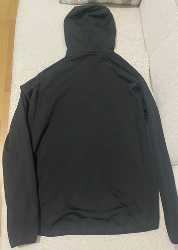 Zarif Siyah Fermuarlı kapüşonlu Kadın Ceket - Görsel 3