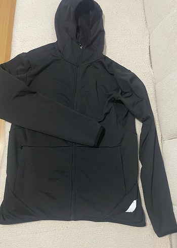 Zarif Siyah Fermuarlı kapüşonlu Kadın Ceket - Görsel 2