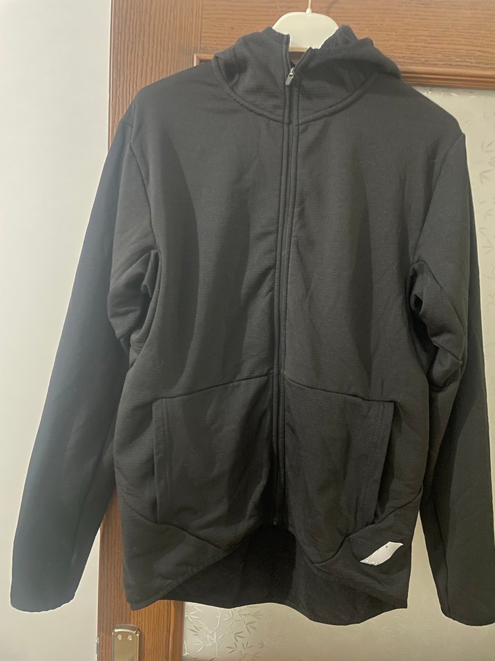 Zarif Siyah Fermuarlı kapüşonlu Kadın Ceket - Görsel 5