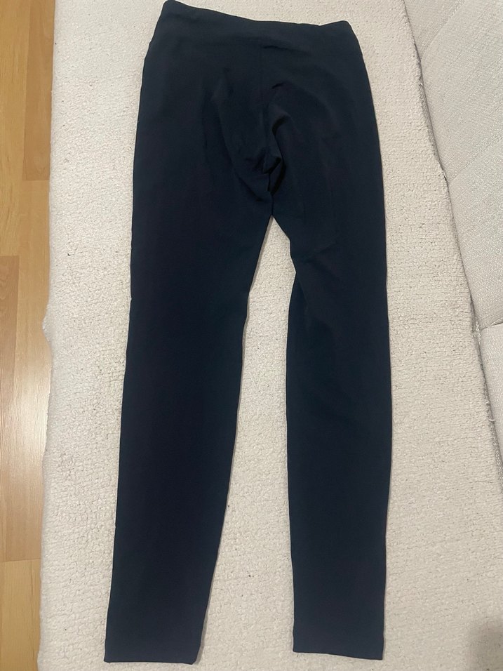 Siyah Normal Boy Kadın Tayt - Görsel 3