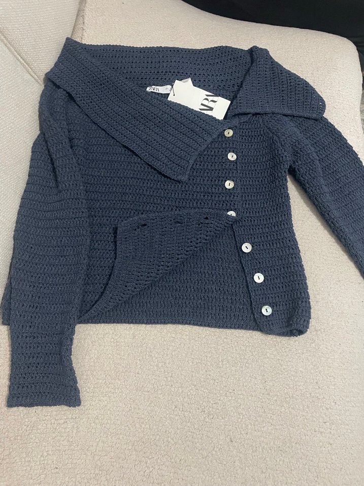 Gri Örgü Kadın Kazak Uzun Kollu - Görsel 4