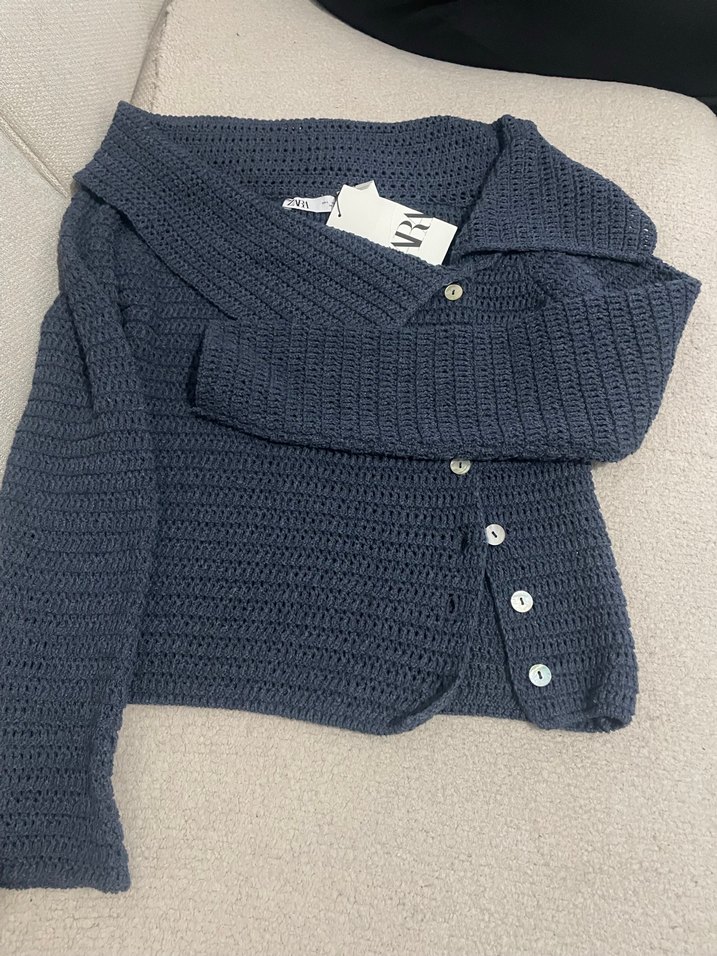 Gri Örgü Kadın Kazak Uzun Kollu - Görsel 2