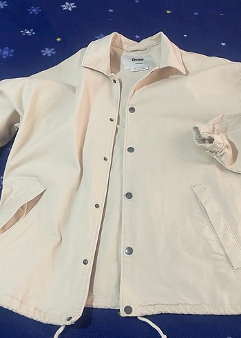 Düğmeli Beyaz Kadın Keten Ceket - Görsel 4
