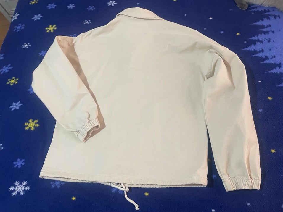 Düğmeli Beyaz Kadın Keten Ceket - Görsel 2