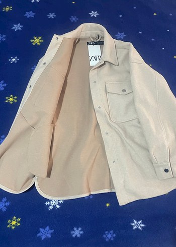 Bej Midi Boy çıt çıt Düğmeli unisex kaşe ceket - Görsel 2