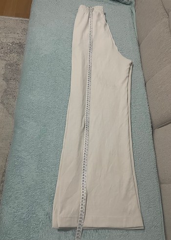 Düğmeli Krem Kadın Kumaş Pantolon - Görsel 6