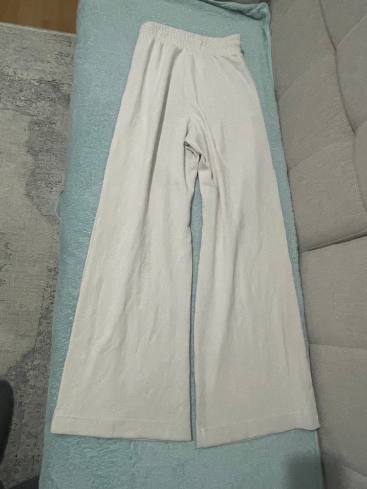 Düğmeli Krem Kadın Kumaş Pantolon - Görsel 5