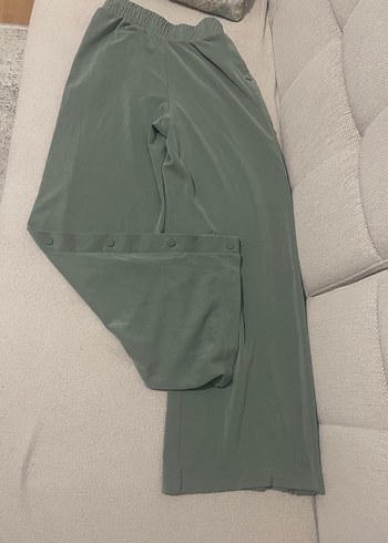 Düğmeli Salaş Kadın Kumaş eşofman altı - Görsel 2