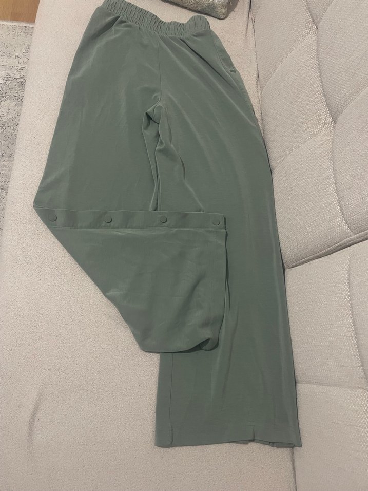 Düğmeli Salaş Kadın Kumaş eşofman altı - Görsel 2