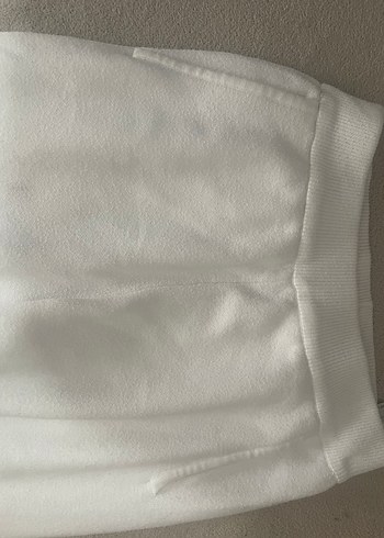 Kadın Beyaz Pamuklu Salaş Sweatpant - Görsel 4