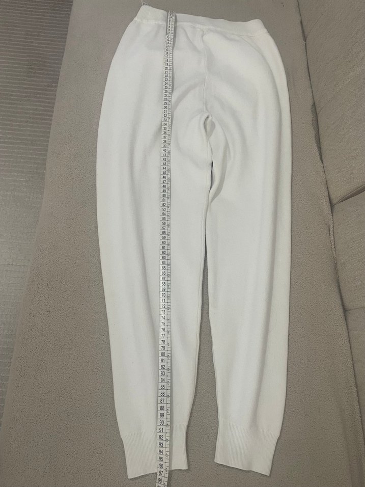 Kadın Beyaz Pamuklu Salaş Sweatpant - Görsel 2