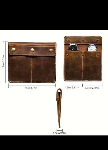 suni deri saat saklama cüzdanı... - Görsel 4