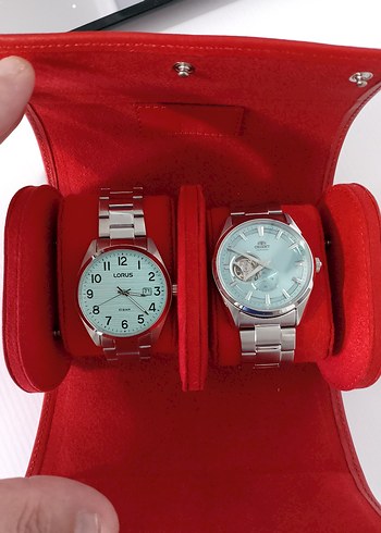 Kırmızı Deri İçi Süet Saat Kutusu - Görsel 5