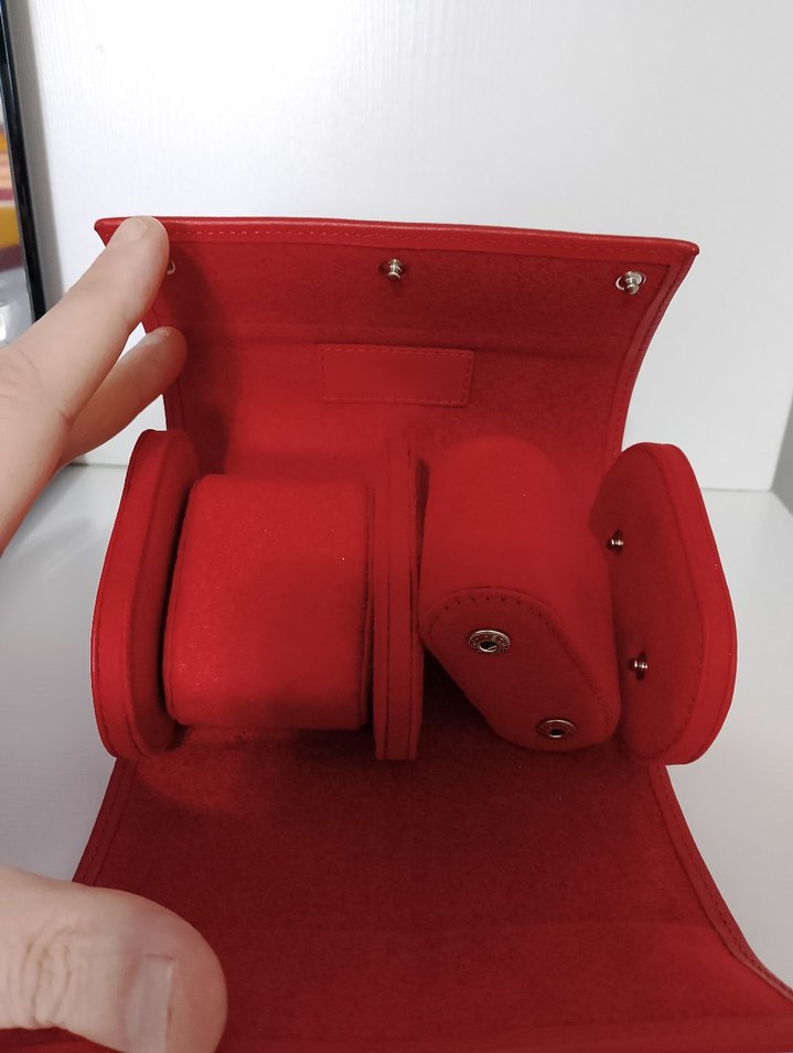 Kırmızı Deri İçi Süet Saat Kutusu - Görsel 2