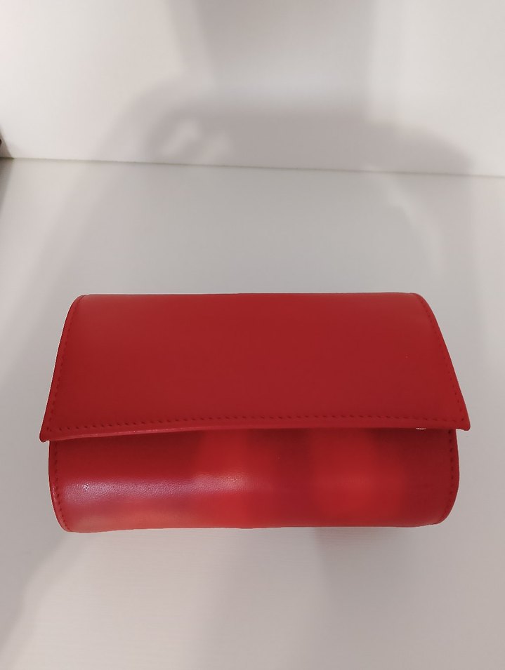 Kırmızı Deri İçi Süet Saat Kutusu - Görsel 4