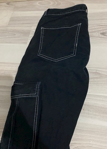 Siyah Kadın Loose Fit Midi Kot Pantolon - Görsel 2