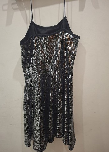 Simli Gri Midi Elbise - Görsel 2