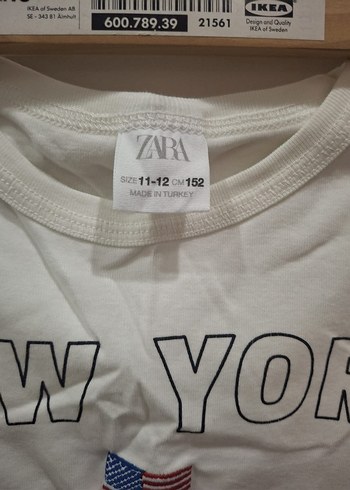 Beyaz Baskılı Uzun Kollu Kız Tişörtü - Görsel 3