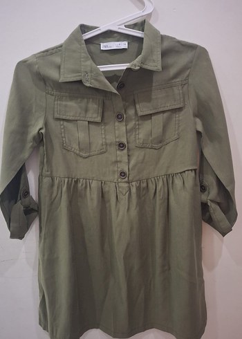 Zara Düğmeli Uzun Kolay Kesim Elbise - Görsel 2