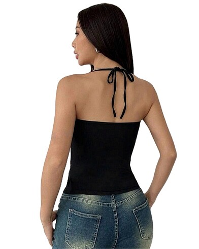 l Beden siyah Renk Shein crop top