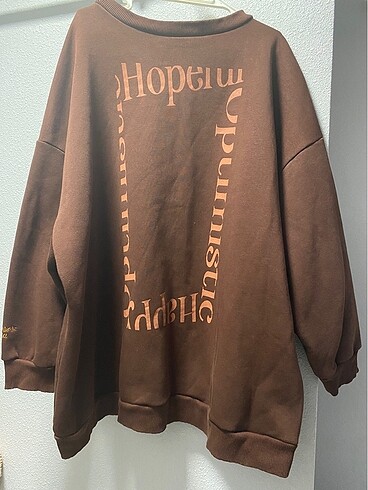 52 Beden kahverengi Renk Sweatshirt