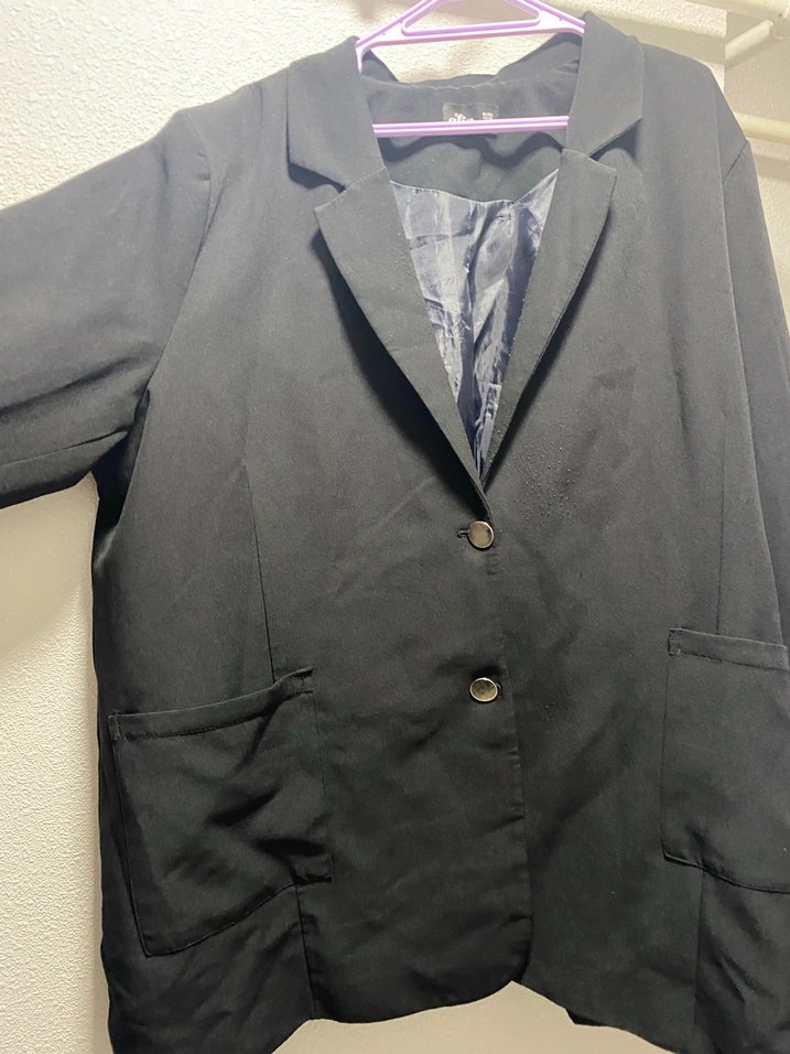 Düğmeli Siyah Kadın Ceket - Görsel 2