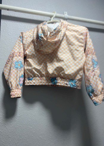 Kız Çocuk Kapüşonlu Baskılı Yağmurluk - Görsel 2