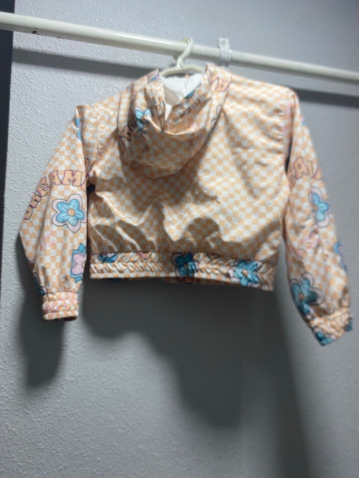 Kız Çocuk Kapüşonlu Baskılı Yağmurluk - Görsel 2