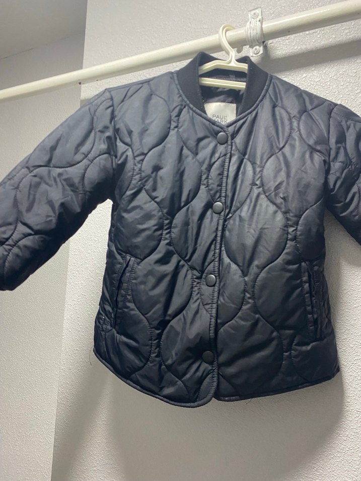 Düğmeli Siyah  kapitone Erkek Çocuk Mont - Görsel 2