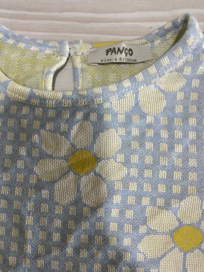 Mavi Çiçek Desenli Kız Bluzu - Görsel 3