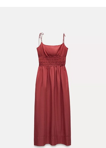 Zara Kadın pamuklu Askılı midi Elbise
